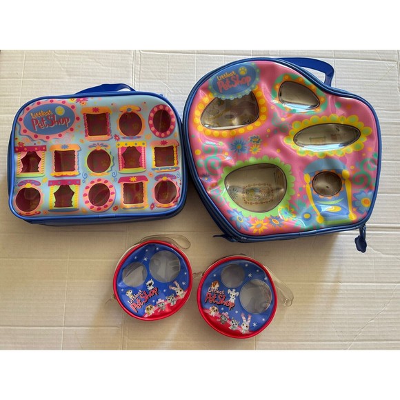 Littlest Pet Shop Other - LPS Littlest Pet Shop Early 2000s  Carrying Cases 2 Large 2 Small